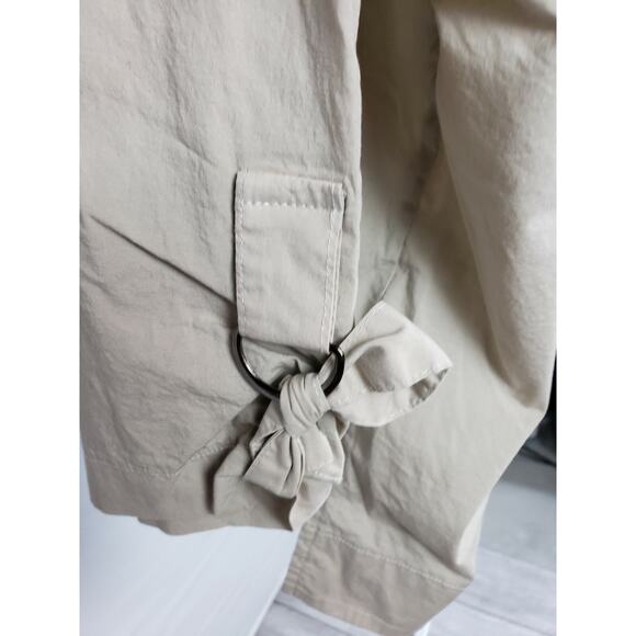 Luukaa Tan Collared Long Sleeve Size L Short/Long Shirt Side Zippers No Pocket - Picture 3 of 9